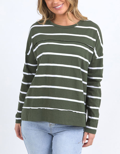 foxwood-jayne-stripe-throw-on-top-khaki-white-stripe-womens-clothing