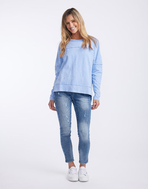 Foxwood - Jayne Throw On Top - Light Blue - White & Co Living Jumpers