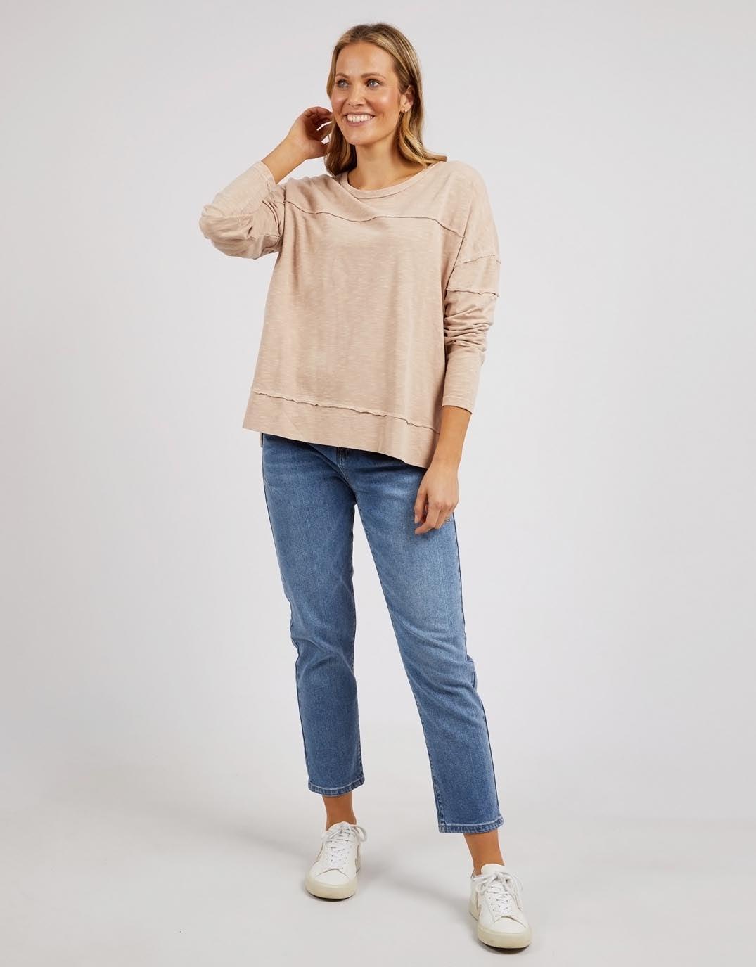 Foxwood - Jayne Throw On Top - Oat - White & Co Living Jumpers