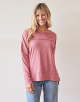 Foxwood - Jayne Throw On Top - Rose Wine - White & Co Living Tops