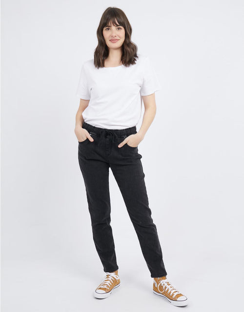 Foxwood - Juliette Jogger Jean - Washed Black - White & Co Living Jeans