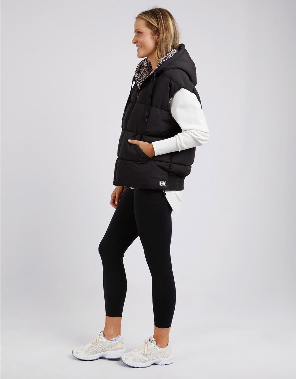 Foxwood - Sports Leopard Vest - Black - White & Co Living Jackets