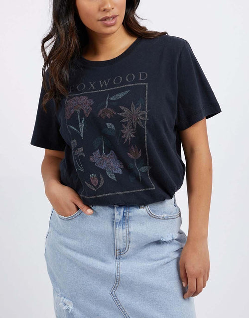 Foxwood - Wild Flower Tee - Washed Black - White & Co Living Tees & Tanks