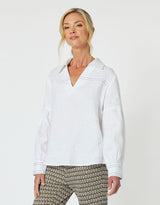 Gordon Smith - Eliza Linen Shirt - White - White & Co Living Tops