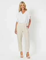 Gordon Smith - Jersey Waist Pant - Natural - White & Co Living Pants