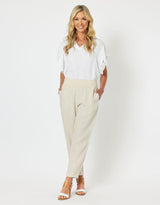 Gordon Smith - Jersey Waist Pant - Natural - White & Co Living Pants