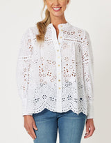 Gordon Smith - Limani Lace Shirt - White - White & Co Living Tops