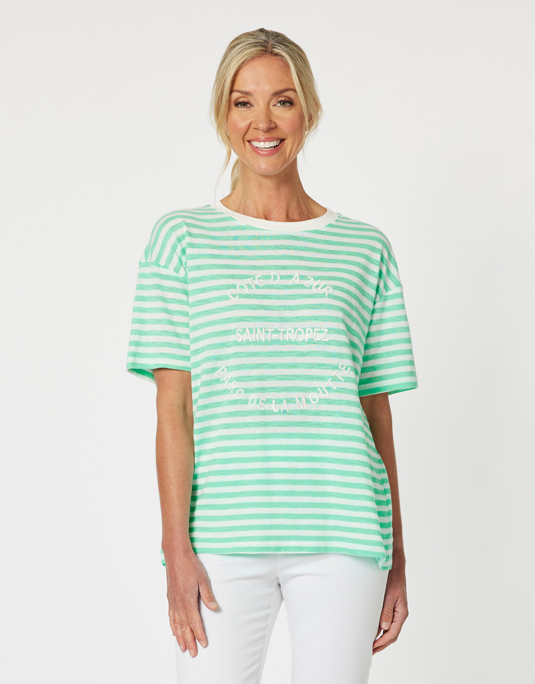 gordon-smith-saint-tropez-stripe-tee-mint-womens-clothing