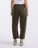 Cord Leo Barrel Jean - Forest Moss
