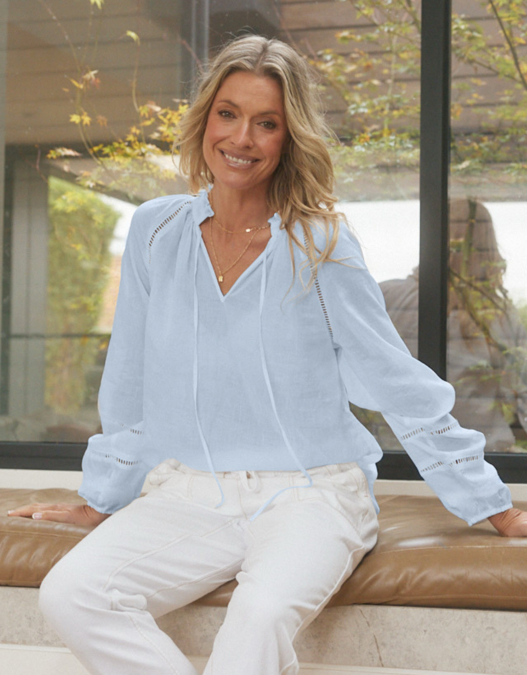 Isabelle Blouse - Ice Blue