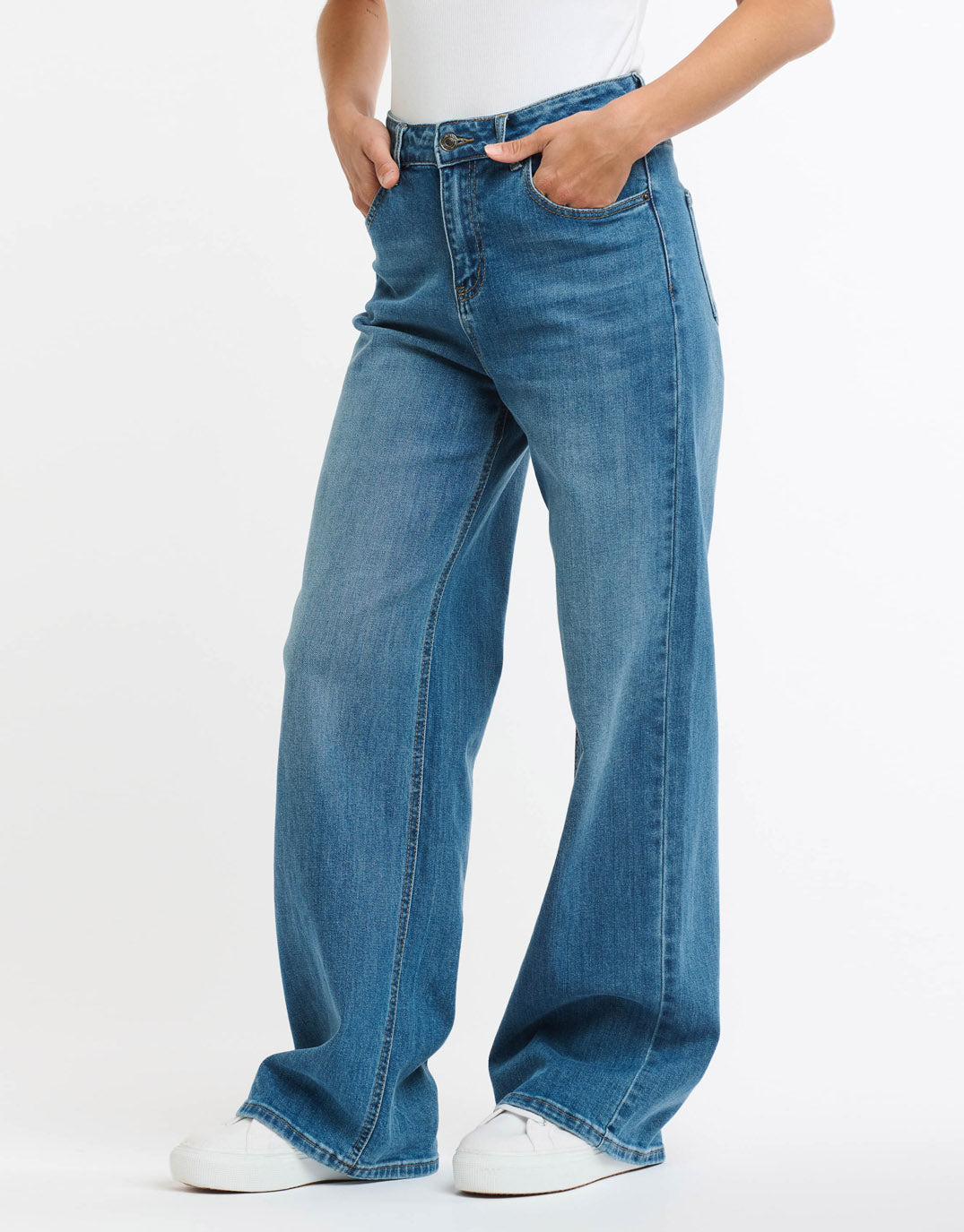 Emma Wide Leg Jeans - Denim