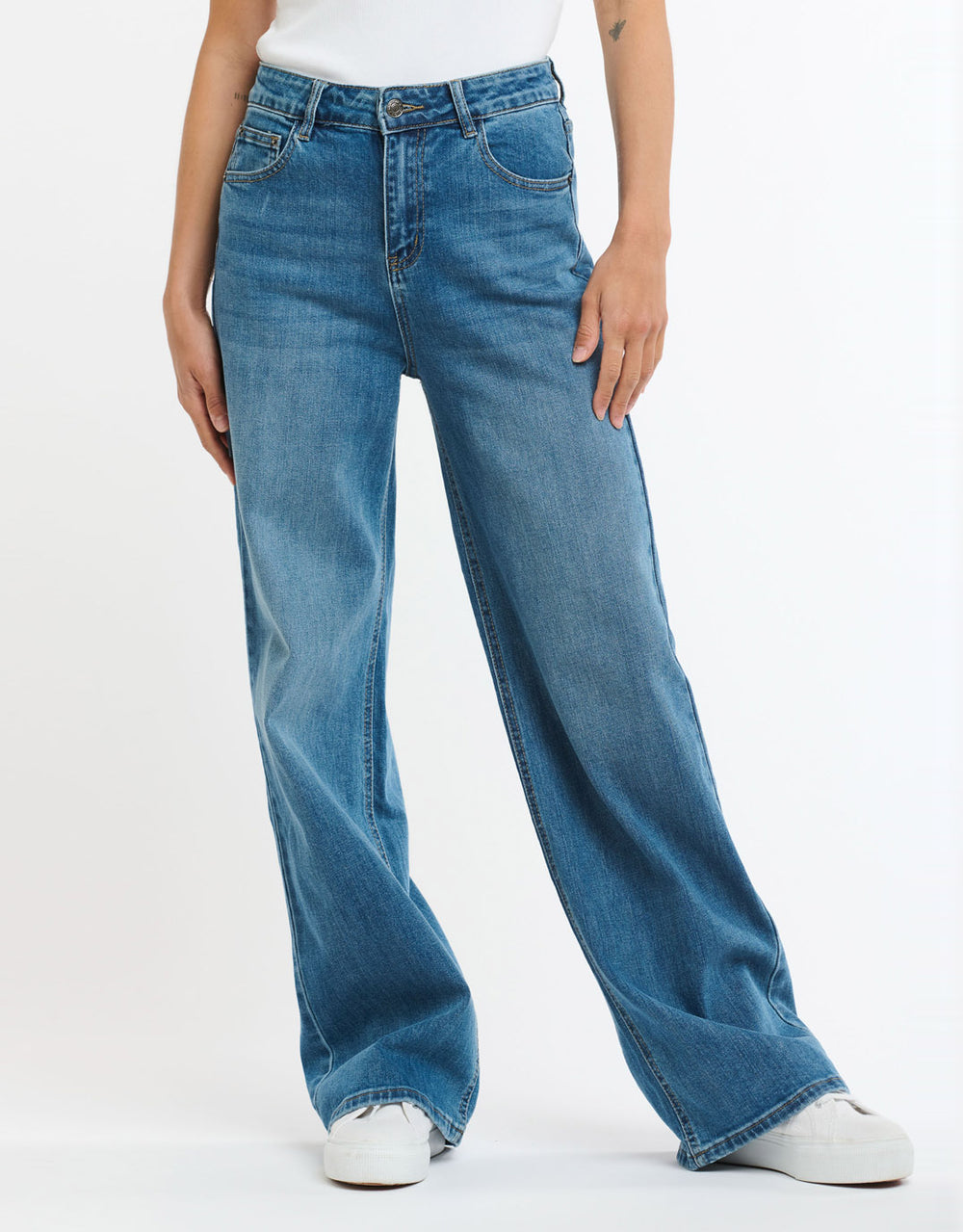 Emma Wide Leg Jeans - Denim