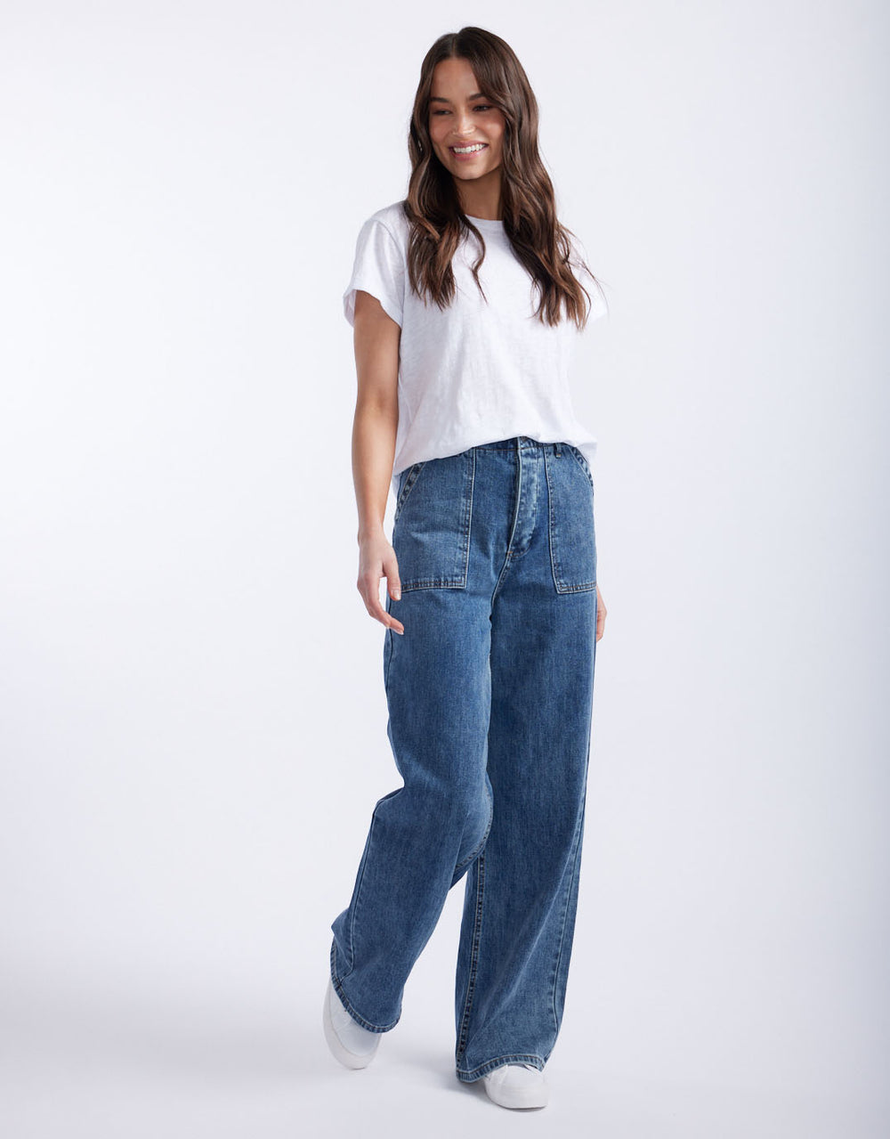 Frankie Wide Leg Jeans - Mid Wash