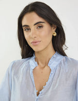 Continuance Short Sleeve Top - Pale Blue