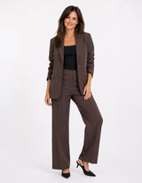 Jaunty Slant Pocket Wide Leg Pants - Dark Chocolate