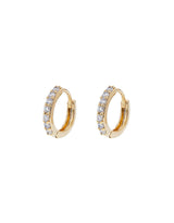 Jolie & Deen - Small Crystal Hoops - Gold - paulaglazebrook Accessories