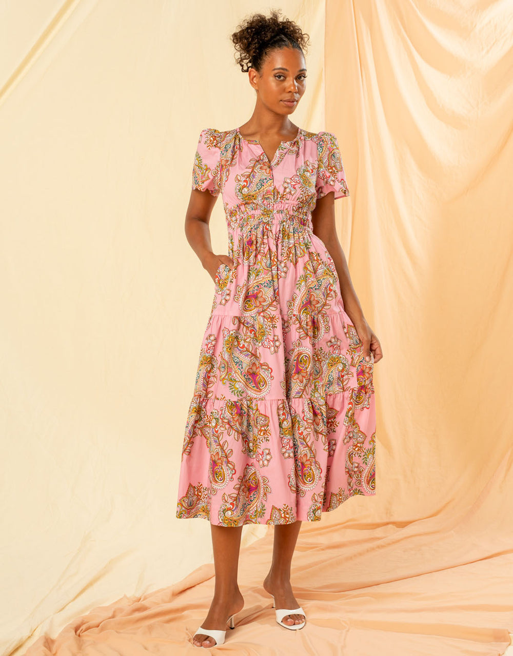 Sally Dress - Rosa Paisley