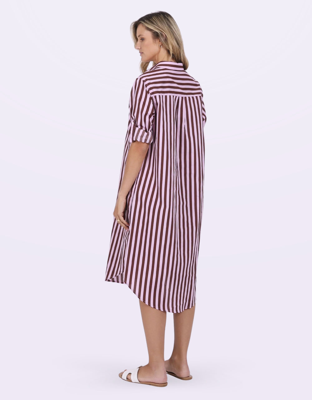 leoni-chelsey-stripe-dress-choc-stripe-womens-clothing