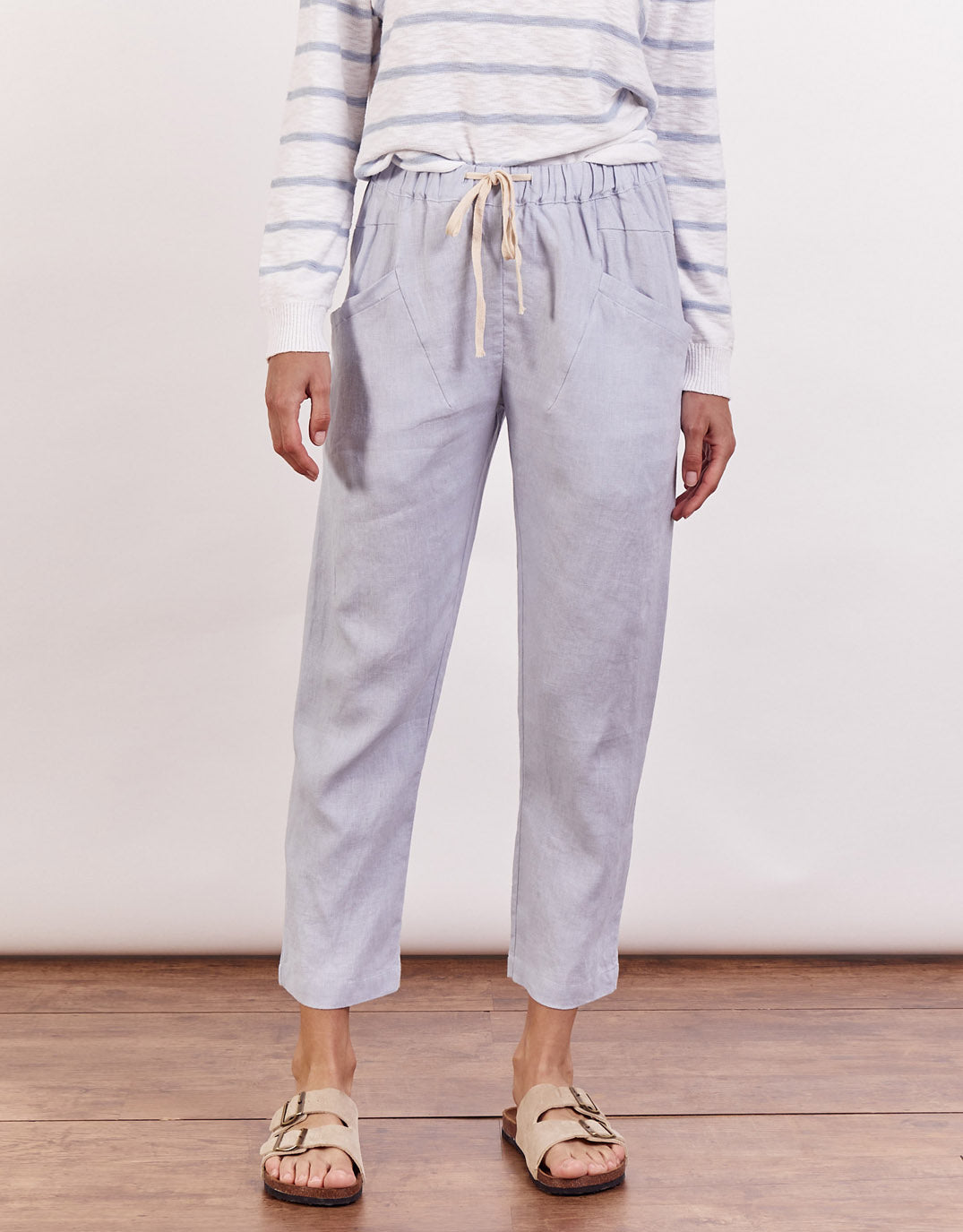 Luxe Linen Pants - Chambray Blue