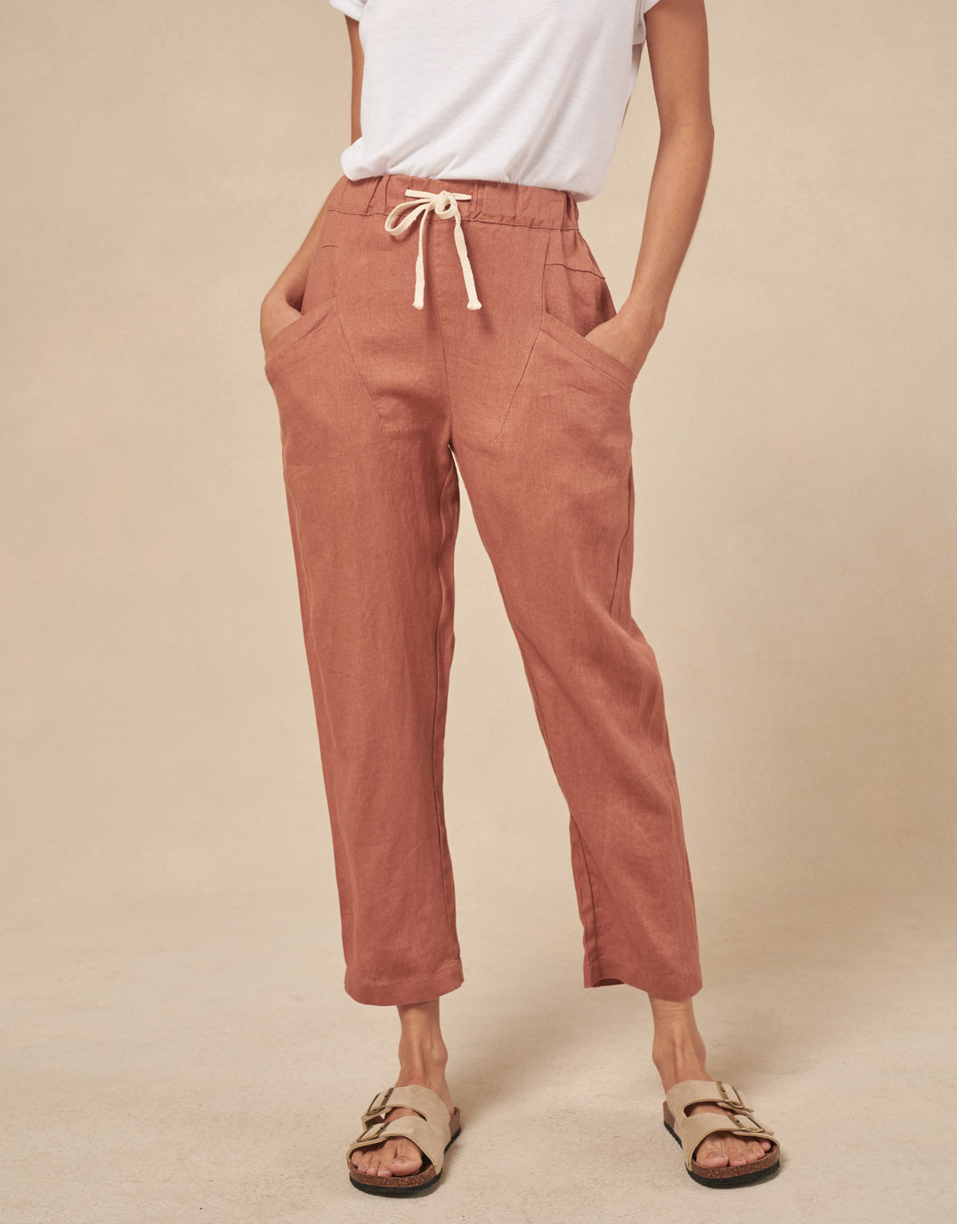 Luxe Linen Pants - Terracotta