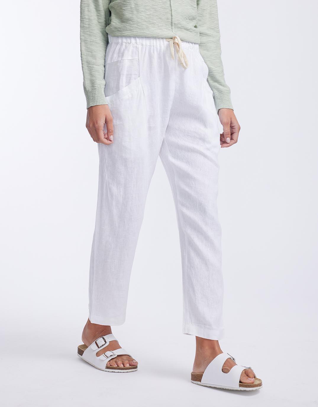 Little Lies - Luxe Linen Pants - White - White & Co Living Pants