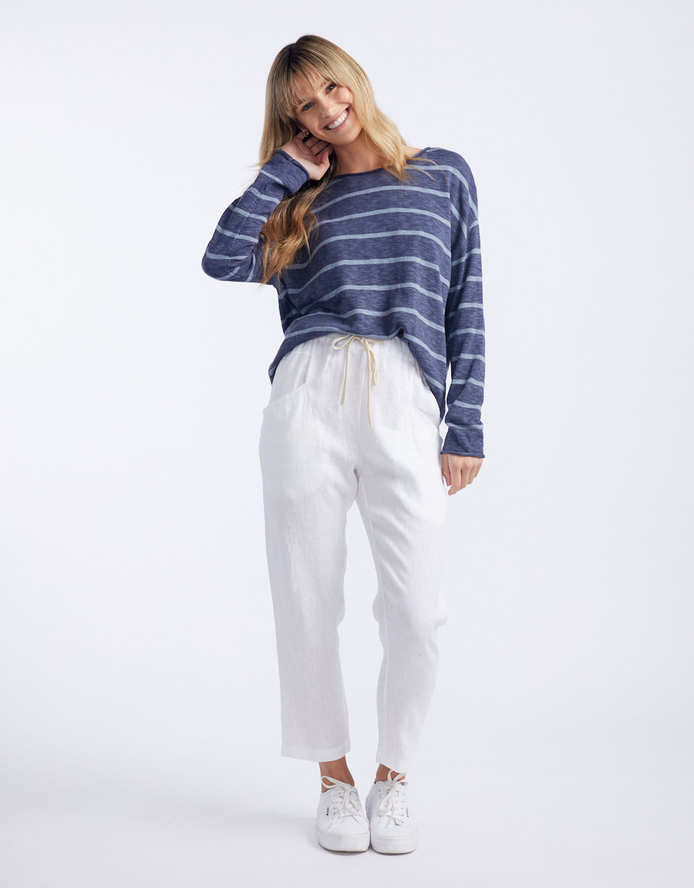 Little Lies - Luxe Linen Pants - White - White & Co Living Pants