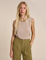 Spring Tank - Pink/Olive Stripe