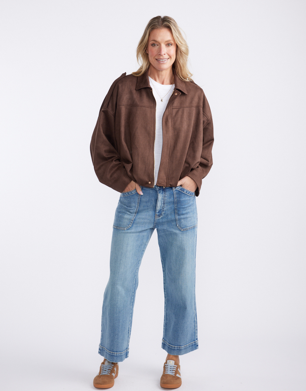 Mock Suede Jacket - Chocolate