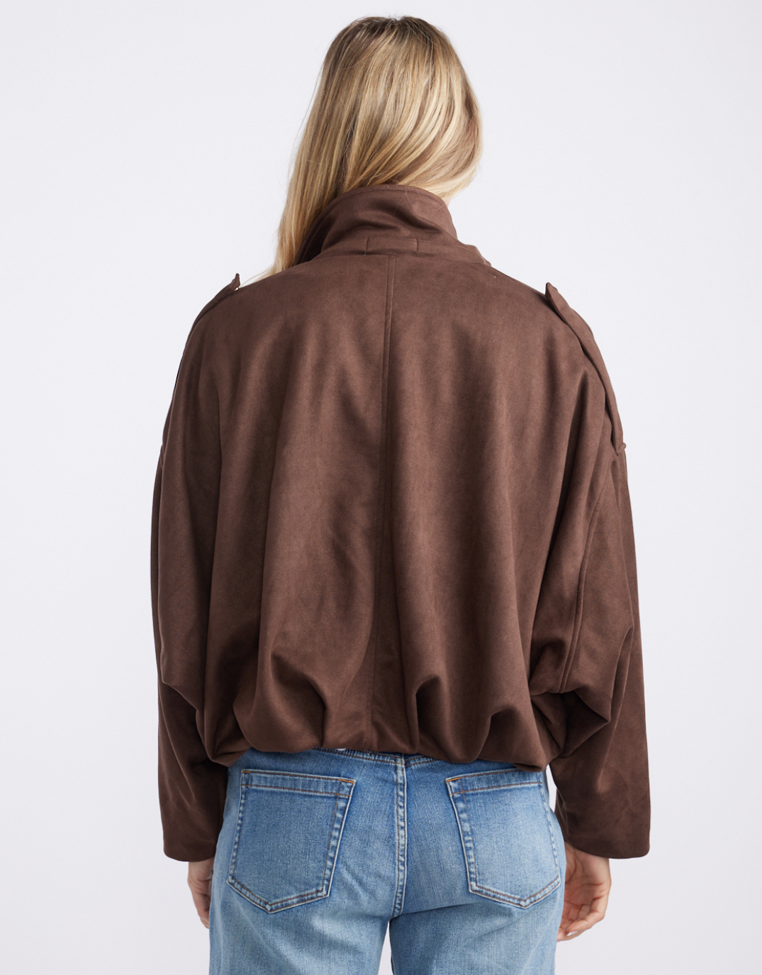 Mock Suede Jacket - Chocolate