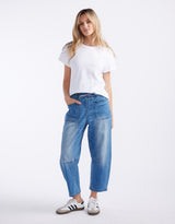 Leo Barrel Jeans - Blue Denim