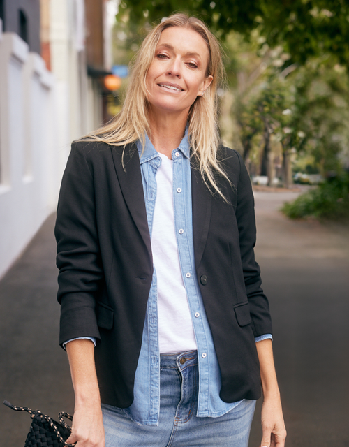 Timeless Ponte Blazer - Black