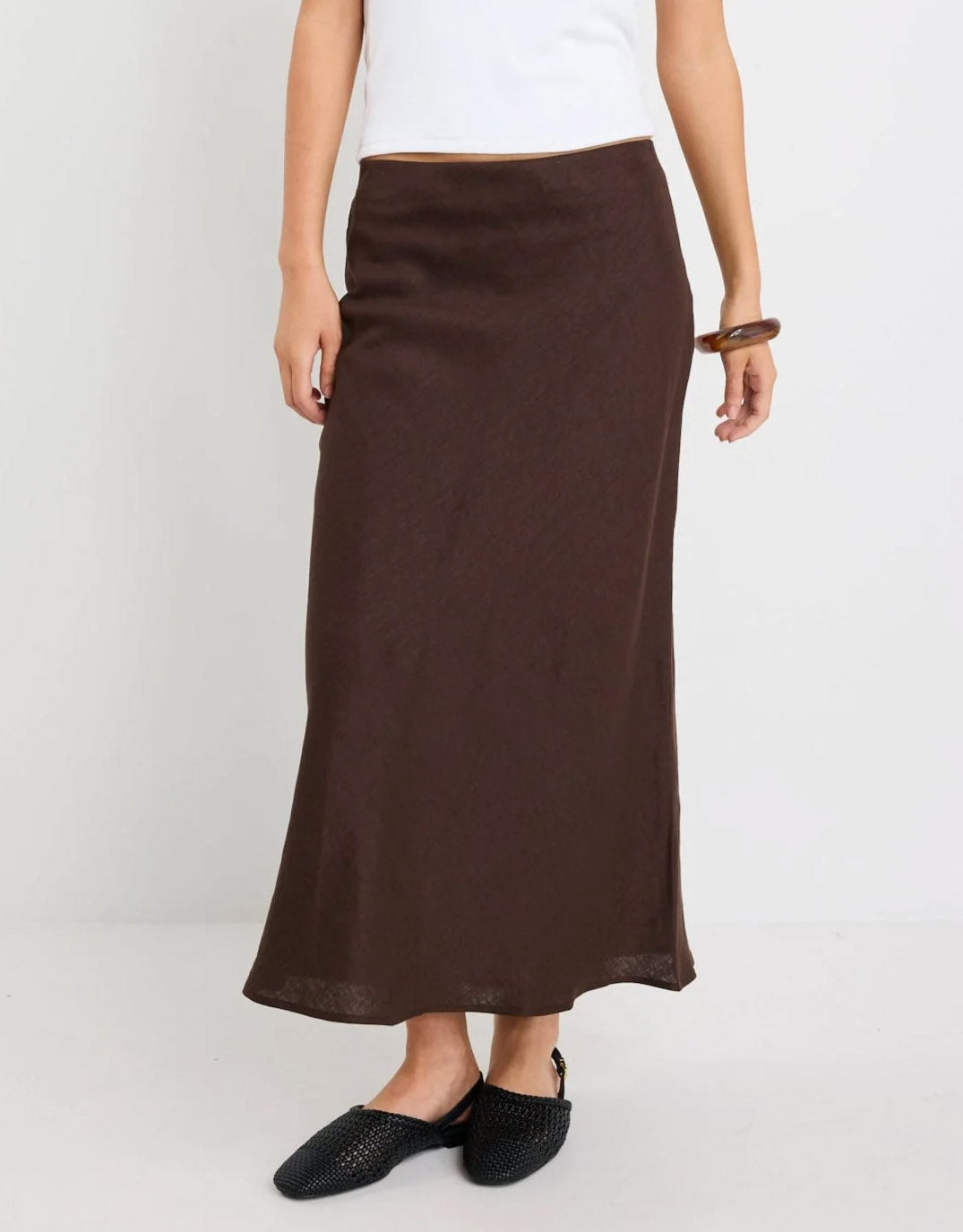 reunion-bliss-linen-bias-midi-skirt-dark-chocolate-womens-clothing
