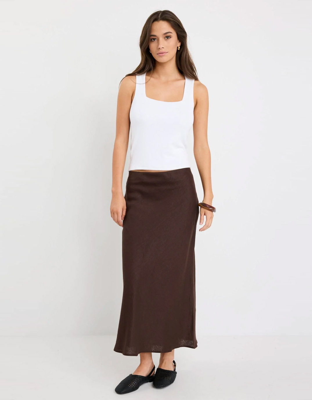 reunion-bliss-linen-bias-midi-skirt-dark-chocolate-womens-clothing