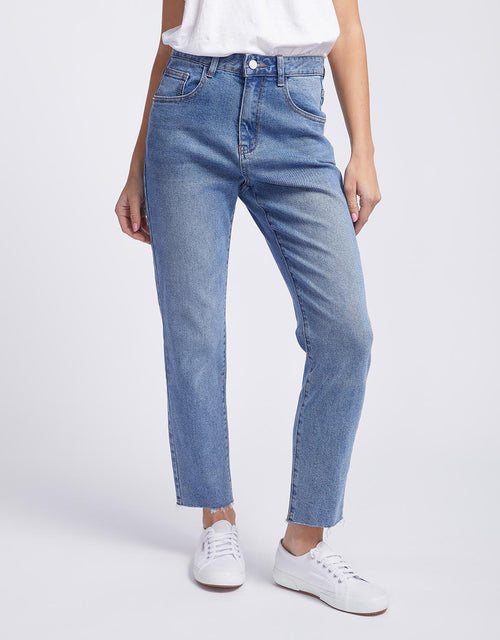 Saint Rose - Joni Slim Straight Leg Jean - Mid Blue - White & Co Living Jeans