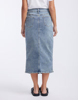 Saint Rose - Willow Denim Skirt - Vintage Blue Denim - paulaglazebrook Skirts