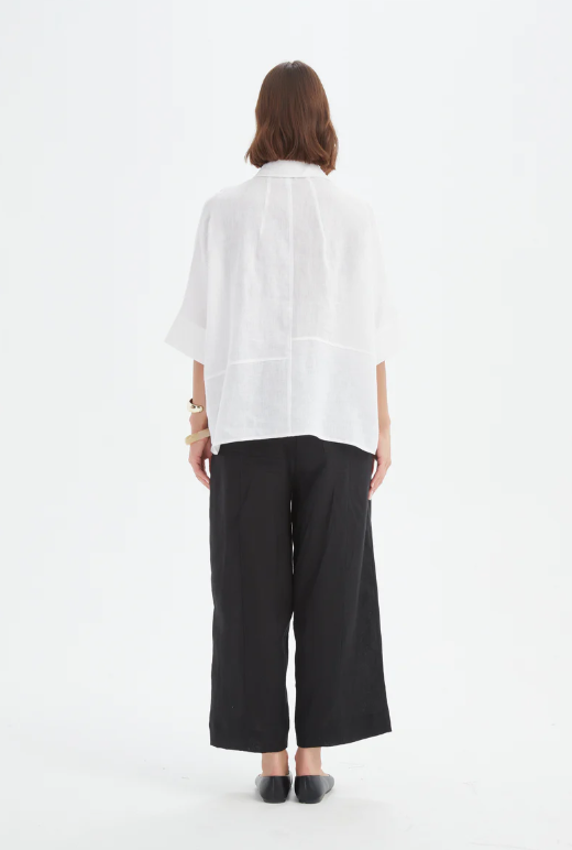 Seam Detail Boxy Shirt - White