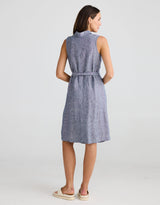 shanty-didi-linen-shirt-dress-navy-fleck-womens-clothing