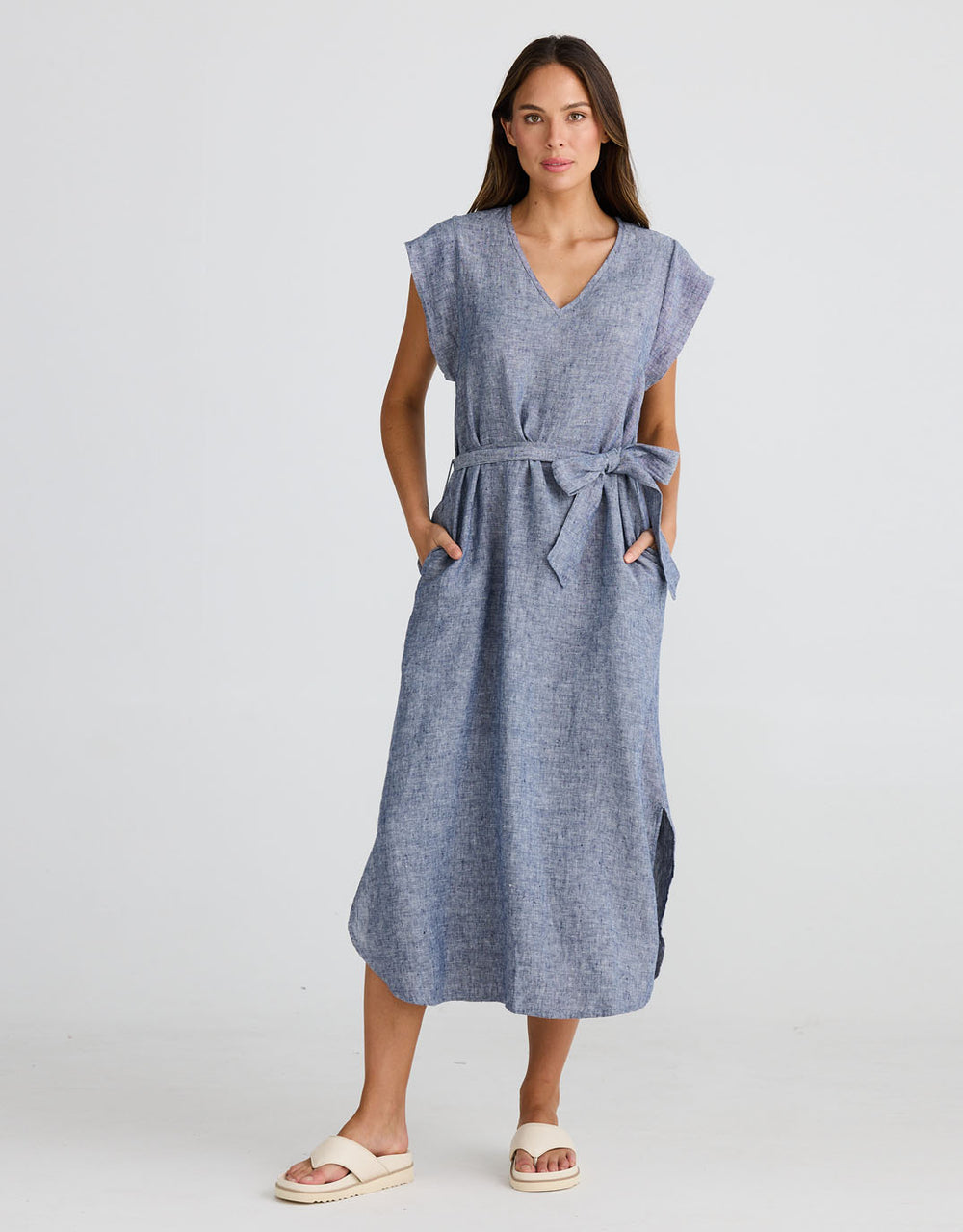 shanty-sebou-linen-midi-dress-navy-fleck-womens-clothing