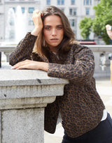 Apex Collarless Puffer Jacket - Animal Print