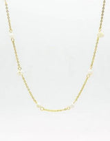 Stainless Steel Freshwater Pearl Necklace - Gold