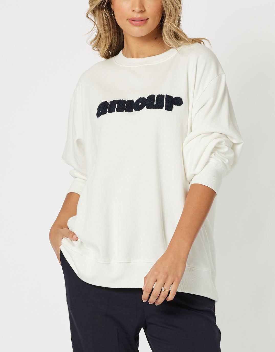 Threadz - Amour Sweatshirt - White - White & Co Living Jumpers