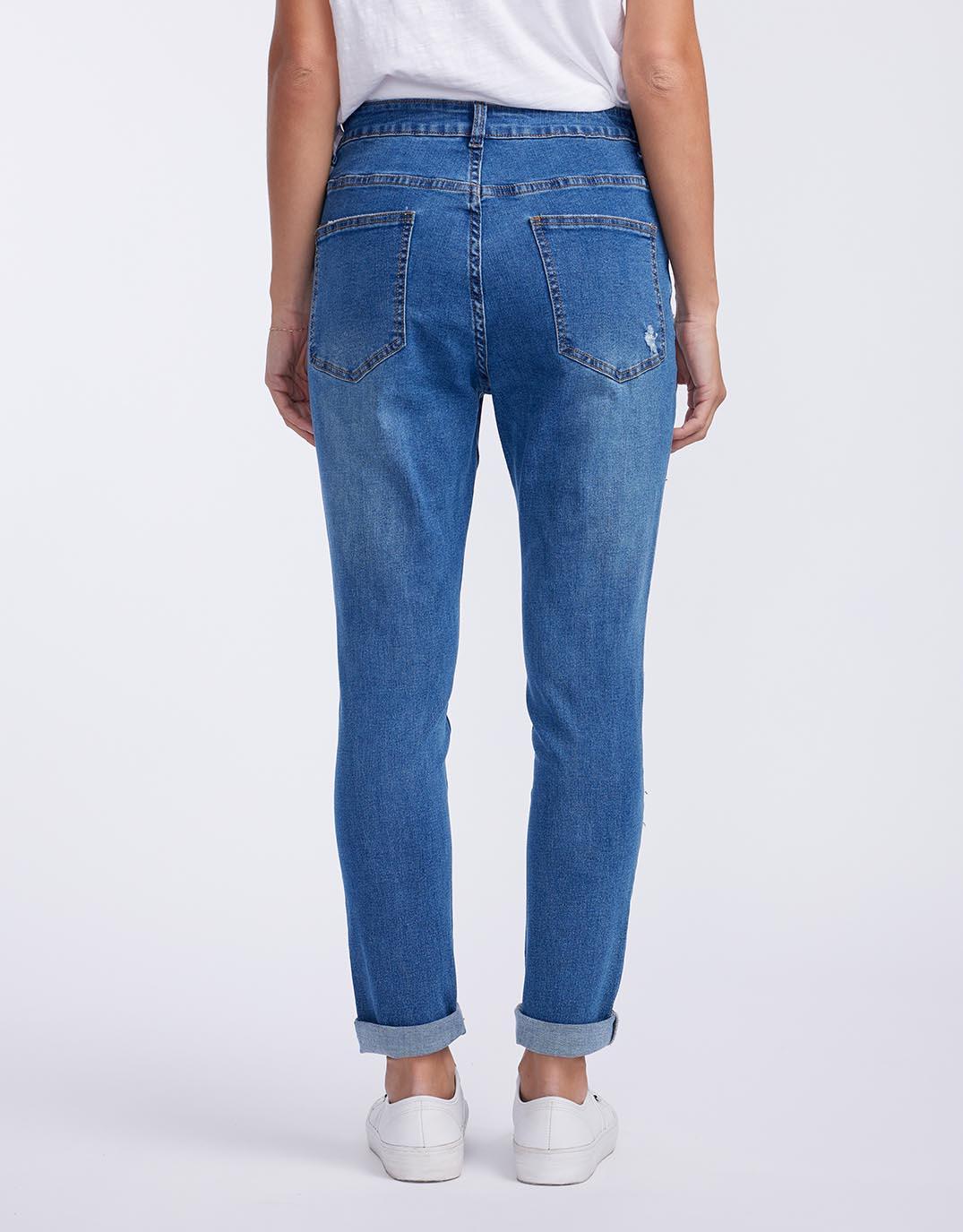 Threadz - Sofia Patch Jeans - Denim - White & Co Living Pants