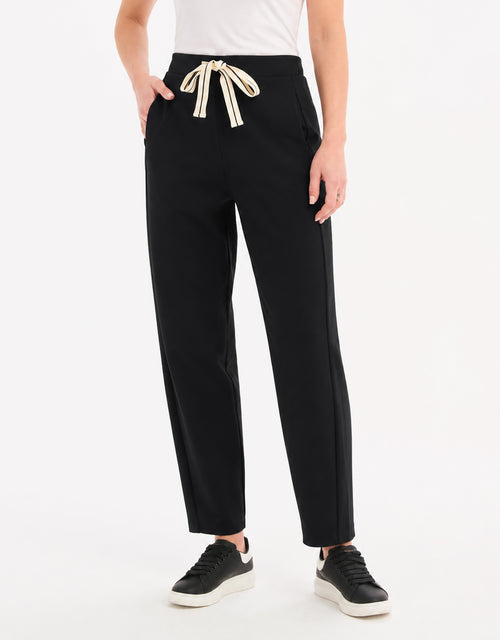 Barrel Leg Lounge Pant - Black / Cream Stripe