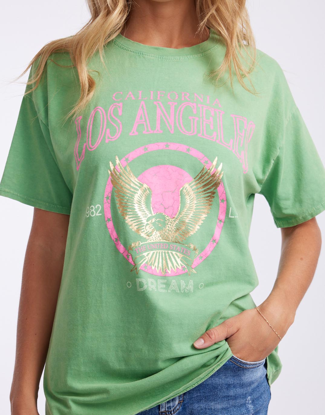 urban-luxury-los-angeles-tee-green-womens-clothing