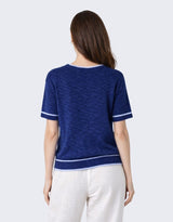 Nora Knit Tee - Cobalt Blue
