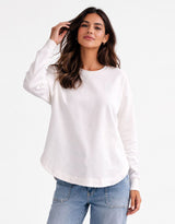 Staple Scoop Hem Sweat - White
