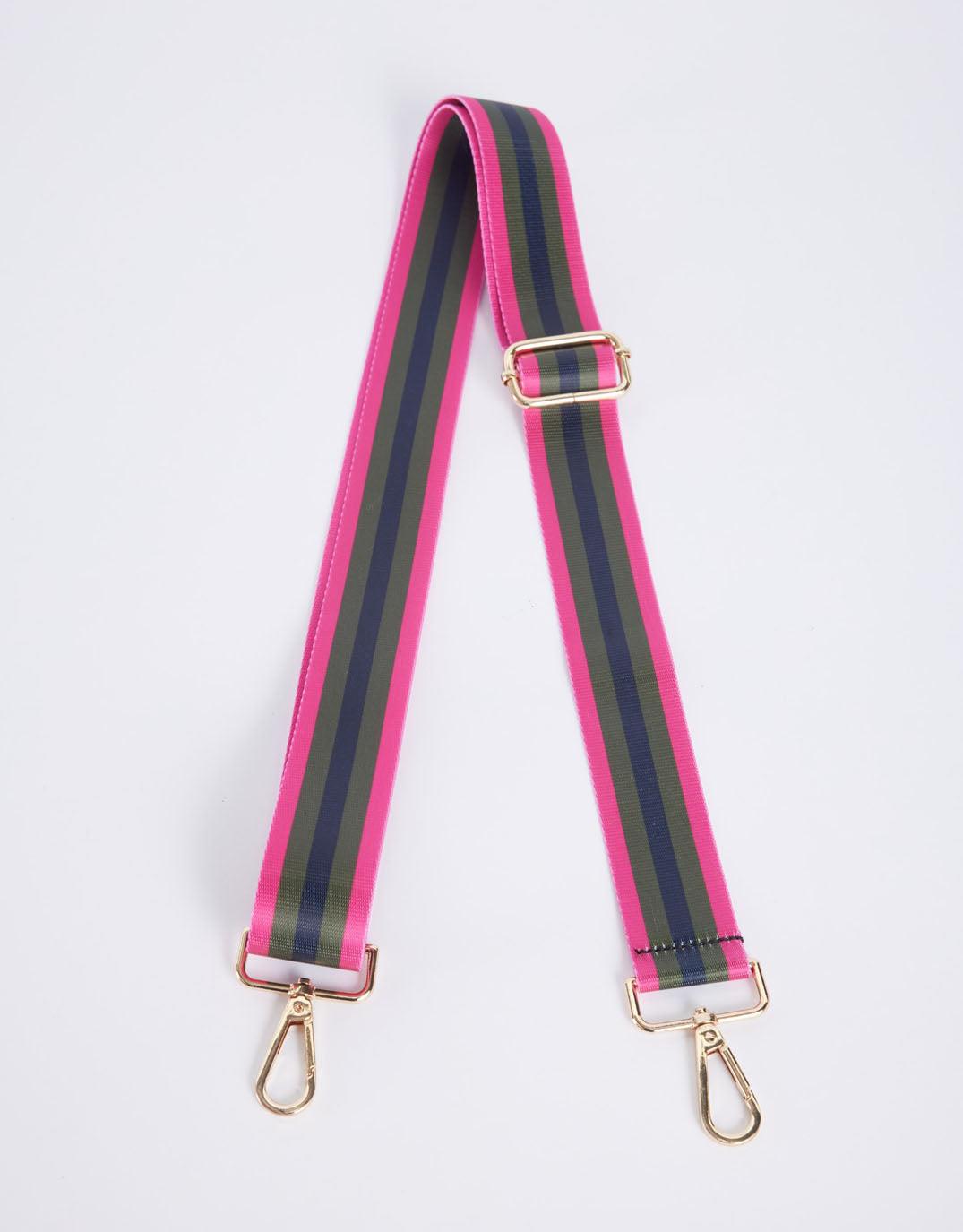White & Co. - Bag Strap - Khaki/Hot Pink Stripe - White & Co Living Accessories