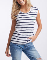 White & Co. - Beach Club Cali Tank - Stripe - White & Co Living Tees & Tanks