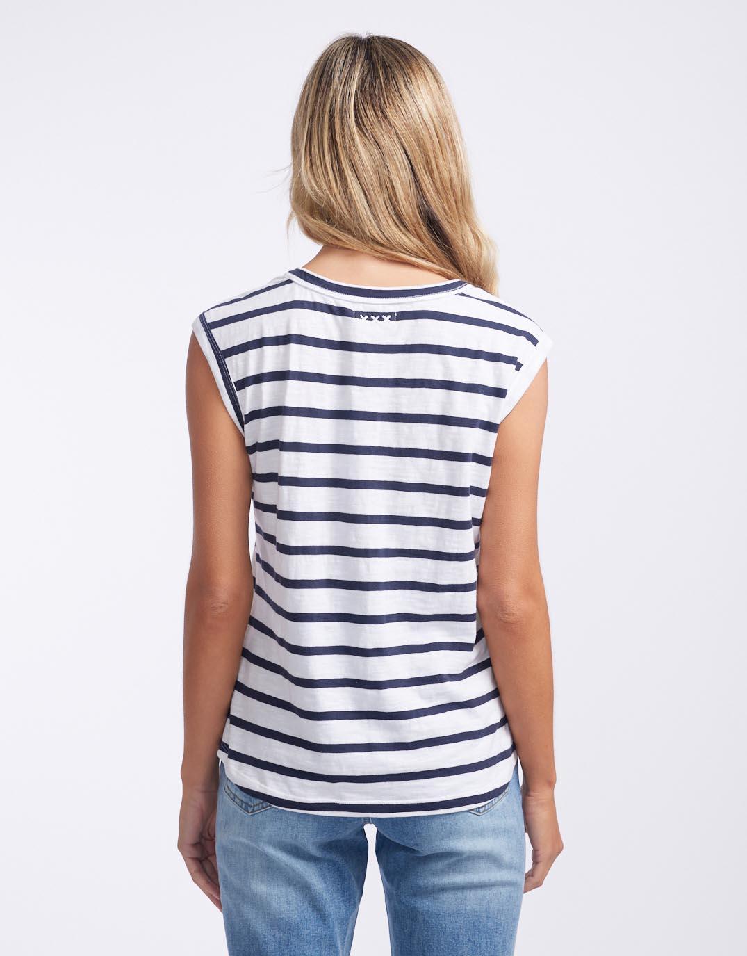 White & Co. - Beach Club Cali Tank - Stripe - White & Co Living Tees & Tanks