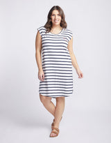 White & Co. - Beach Club Dress - White/Navy Stripe - White & Co Living Dresses